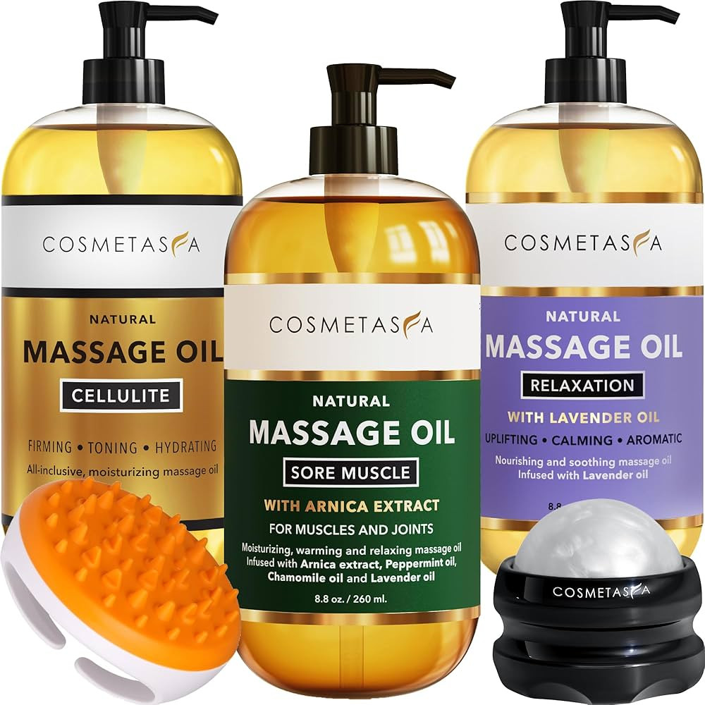 Cosmetasa Body Massage Oil Therapy Kit – Arnica & Lavender Oil for Relaxation and Sore Muscles ... | Amazon (US)