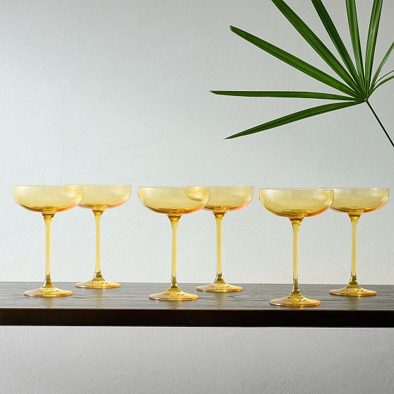 Estelle Colored Glass Champagne Coupes