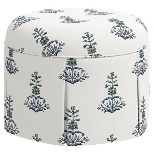 Liza Skirted Ottoman, Kiko Block Slate | One Kings Lane