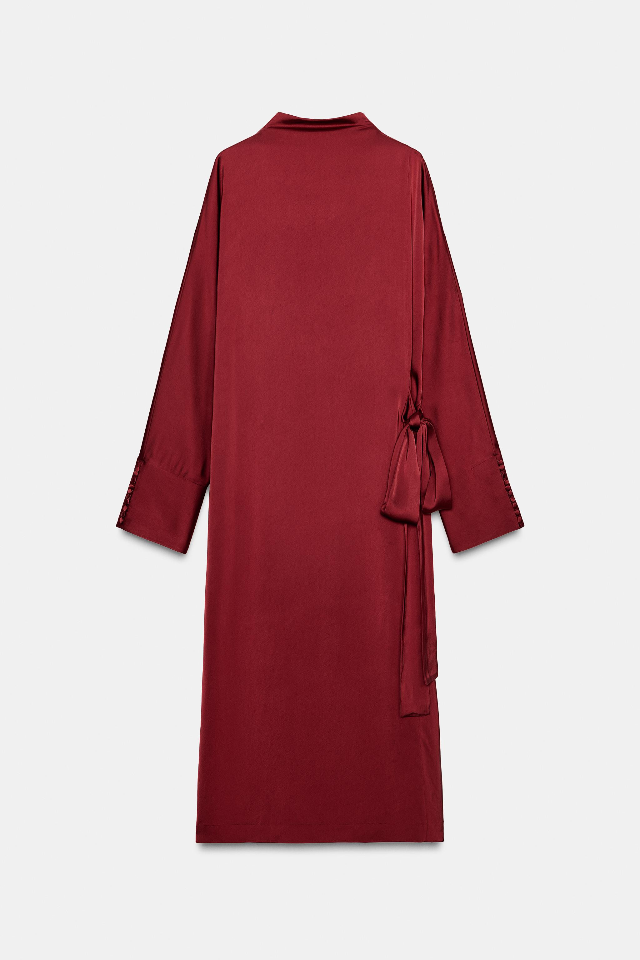 SATIN EFFECT TIED DRESS ZW COLLECTION | Zara US