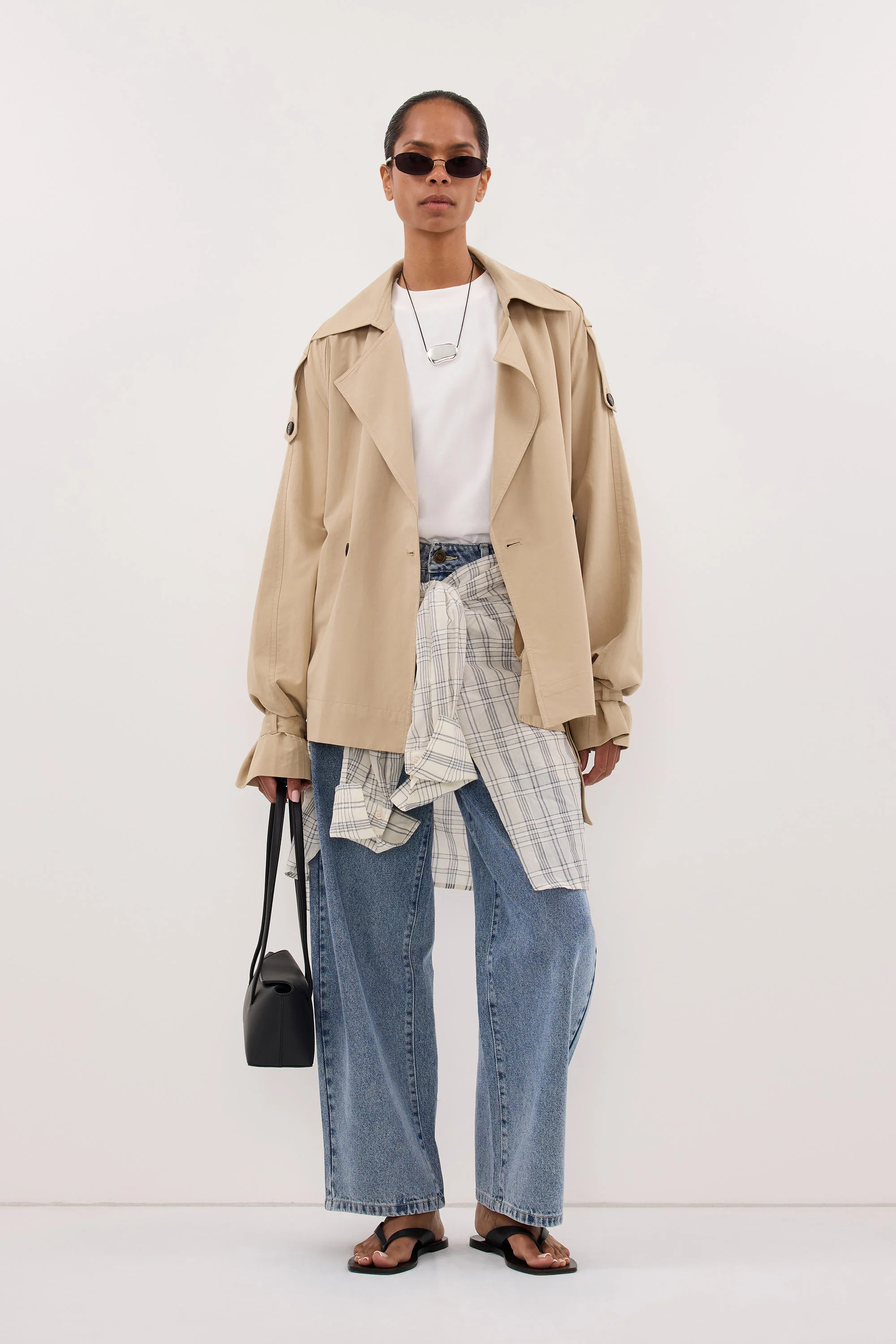 NINA STONE LIGHTWEIGHT MINI TRENCH | Shop.app