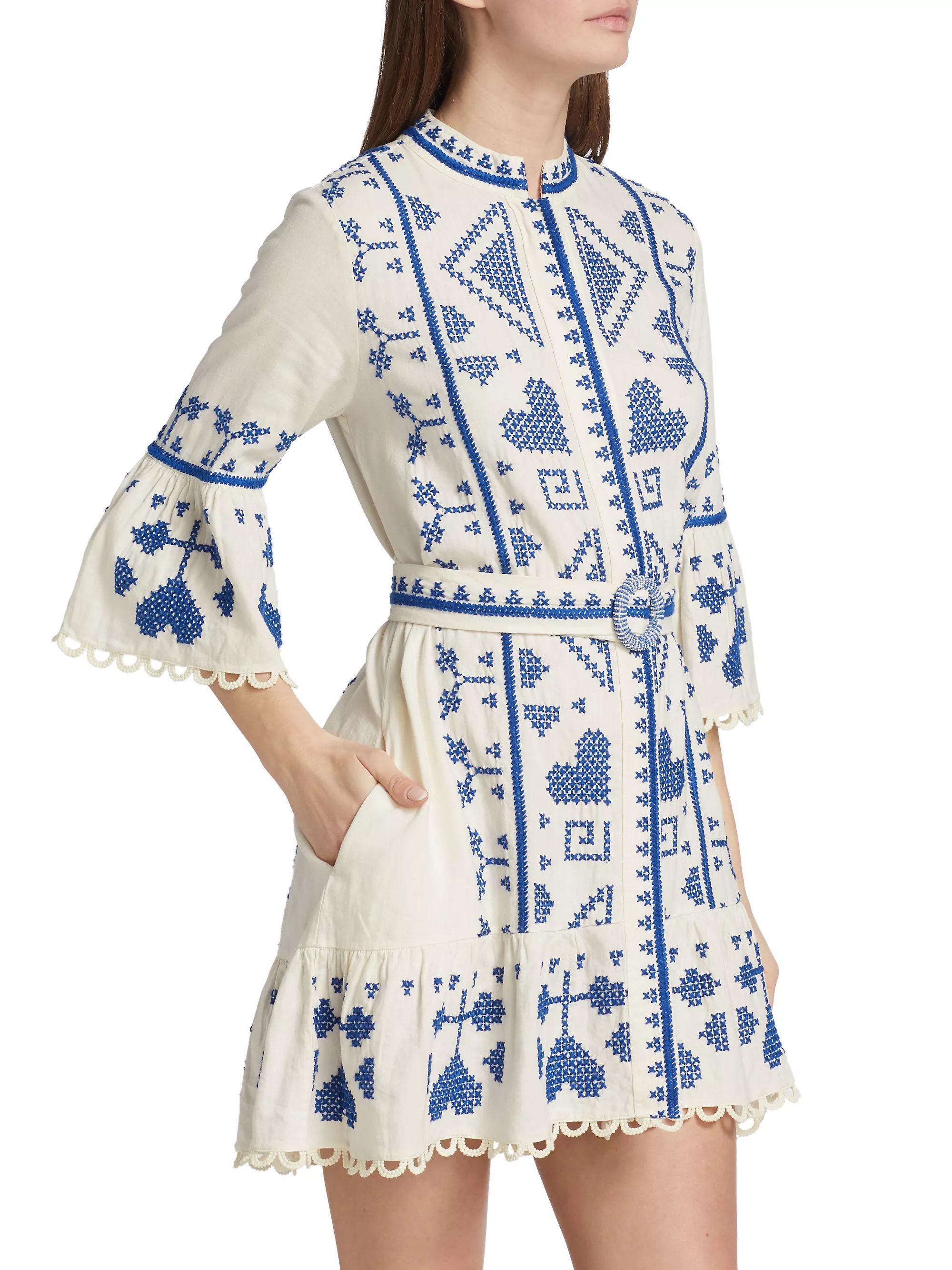 Cross-Stitch Belted Minidress | Saks Fifth Avenue