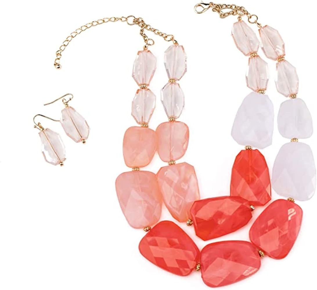 Olivia Welles Necessary Neutrals Statement Necklace and Earring Sets for Women, Lightweight Gold ... | Amazon (US)