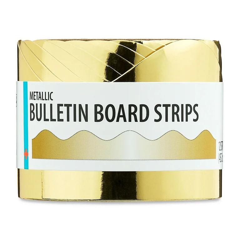 Pen+Gear Gold Metallic (2.25"x18") Scalloped Shape Bulletin Board Border  Trim,12 Pieces | Walmart (US)