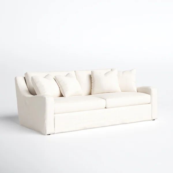 Alanna 88'' Cotton Slipcovered Square Arm Sofa | Wayfair North America
