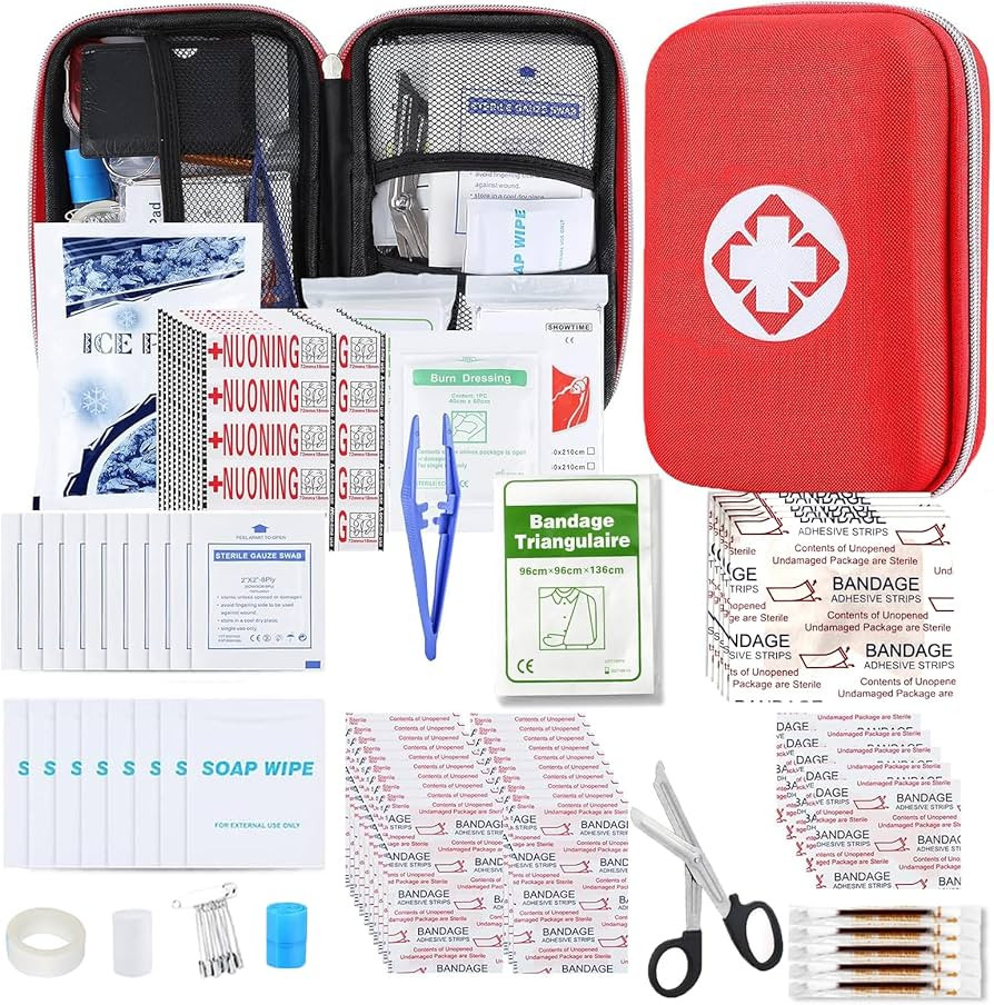 276PCS First Aid Kit Home Car Camping Hiking Emergency Supplies Small Compact Lovely Bag for School Outdoor, Basic Outdoor Essentials Survival Kit for Travel AMORNING | Amazon (US)