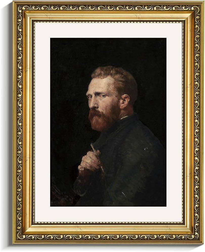 VIYYIEA Gold Framed Wall Art Canvas Print Home Decor Van Gogh Self Portrait Painting Wall Decor C... | Amazon (US)