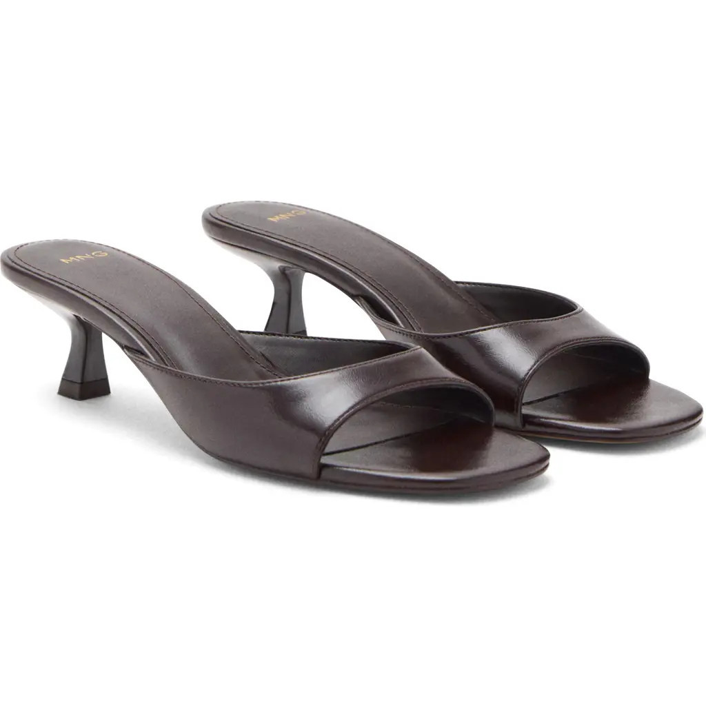 MANGO Kitten Heel Sandal in Chocolate at Nordstrom, Size 7.5Us | Nordstrom