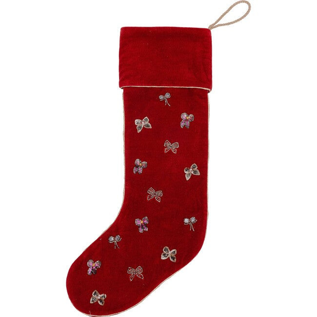 Bow Stocking, Red | Maisonette