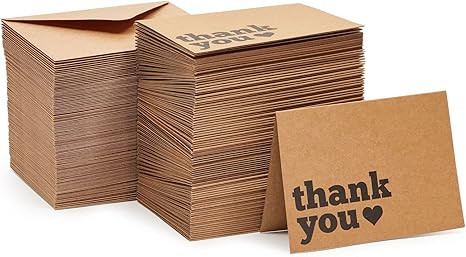 120 Pack Kraft Thank You Cards with Envelopes, Boxed Bulk Set (3.5 x 5 In) | Amazon (US)