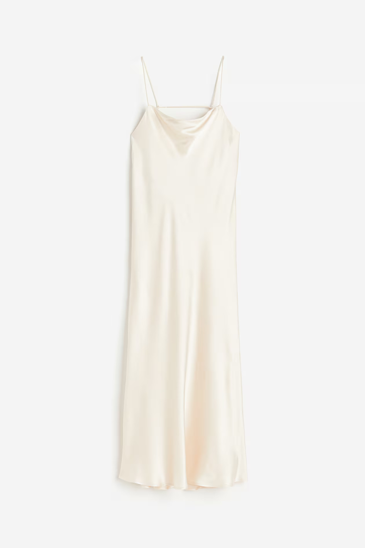 Satin slip dress - Cowl neck - Sleeveless - Cream - Ladies | H&M GB | H&M (UK, MY, IN, SG, PH, TW, HK)