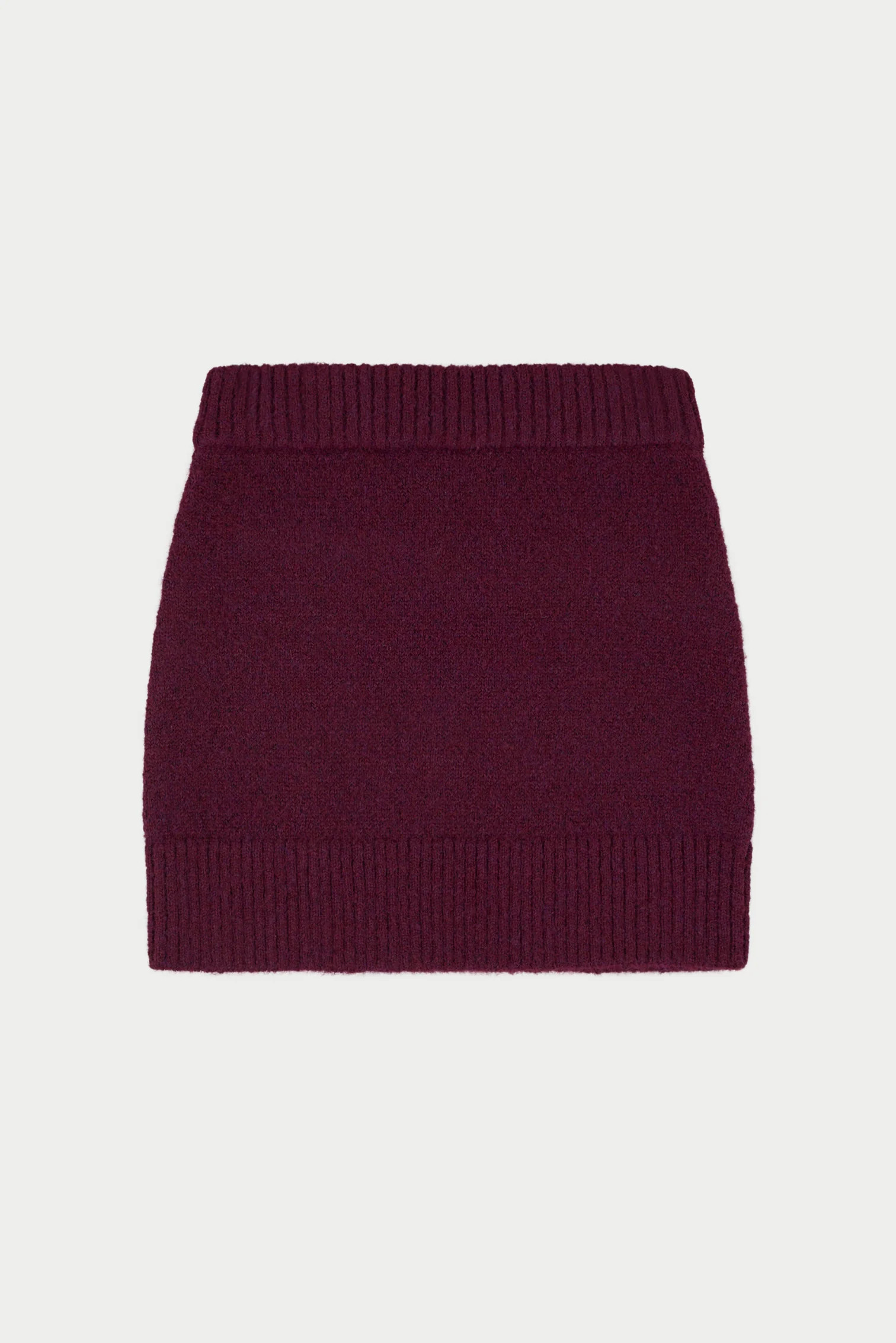 EMBLEM EMBROIDERED KNIT SKIRT - PLUM | The Couture Club