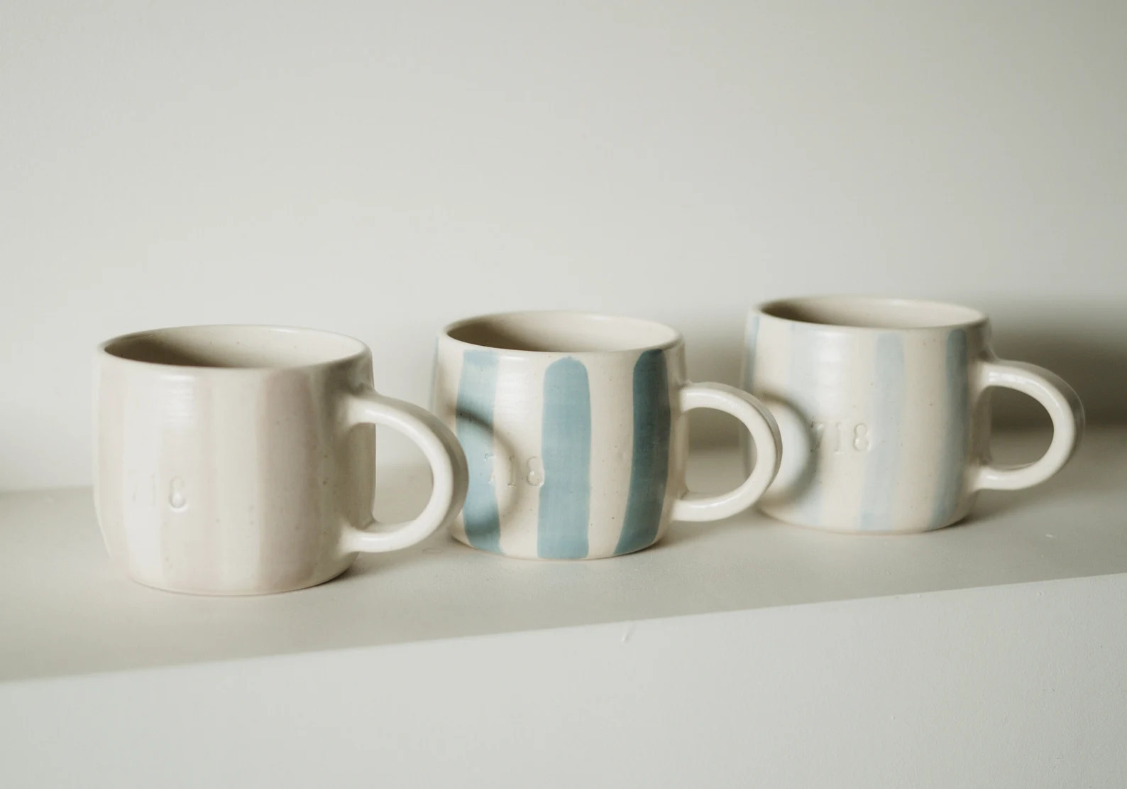 Striped personalised mug, customised stripe cup, hand made ceramics, cute unique gifts, homeware,... | Etsy (US)