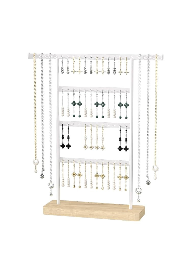 Earring Holder Stand, Earring Organizer Stand, Metal Earring Display Stand, Necklace Bracelet Ear... | Amazon (US)