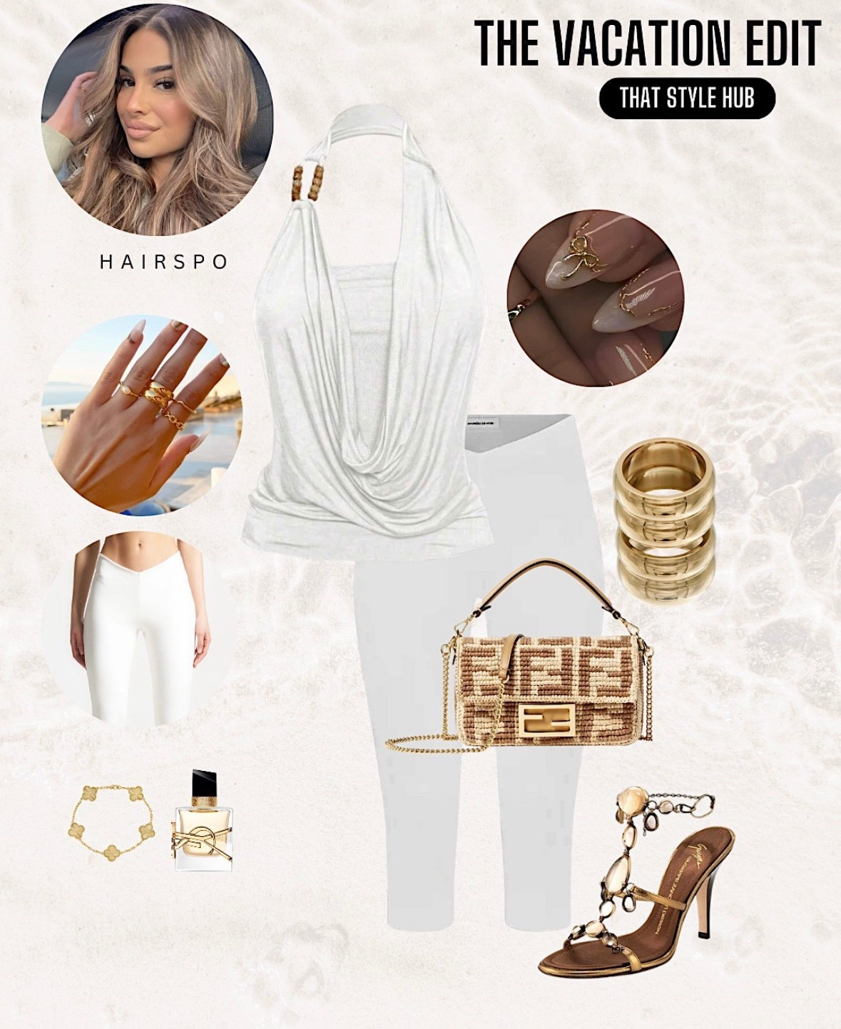Vacation Outfit | European Summer Outfit 🤍  

A chic summer vacation look featuring white capri pants styled with a draped halter neck top and gold accessories. Perfect for vacation dinners, sunset drinks, and warm holiday evenings.  

An effortless outfit for your next summer getaway ✨

#LTKeurope #LTKtravel #LTKdatenight
