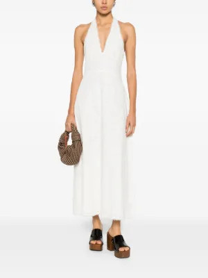 Posse Salma Halterneck Midi Dress | White | FARFETCH | Farfetch Global