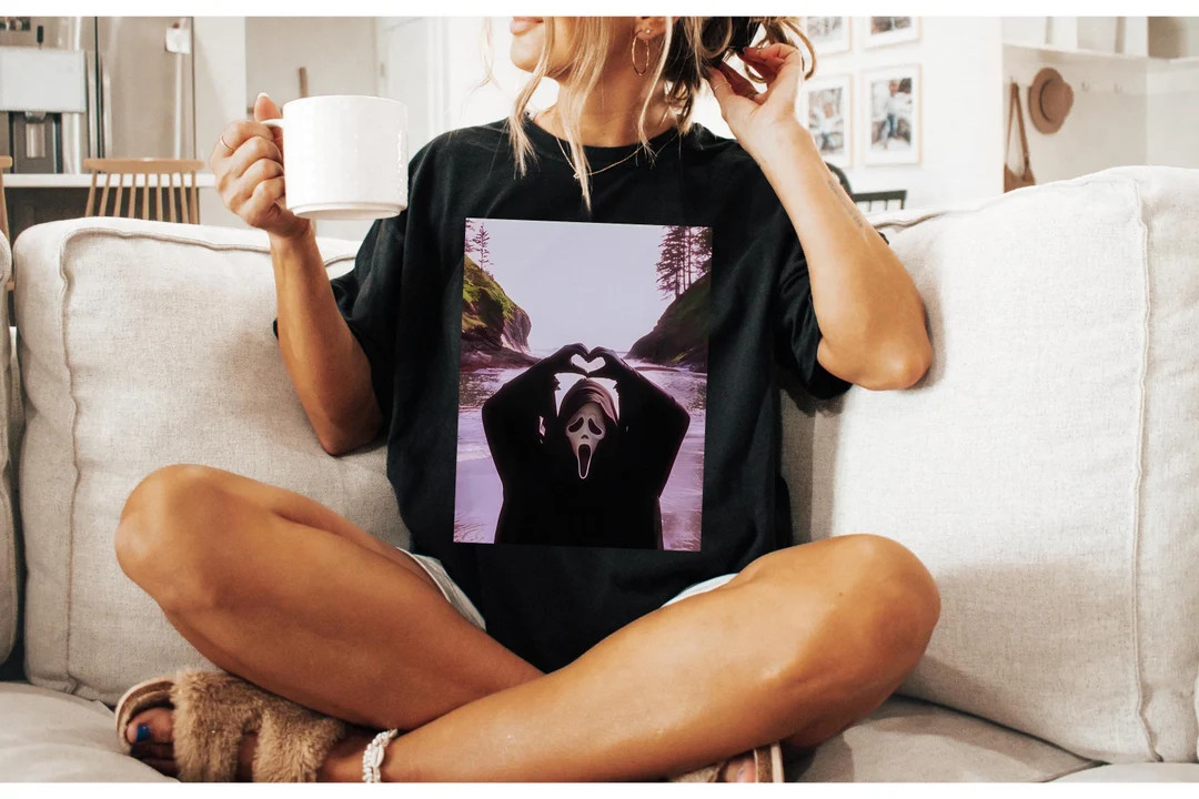 Ghostface Scream Halloween Heart Hands Comfort Colors Shirt, Ghostface Scream Halloween Shirt, Mi... | Etsy (US)