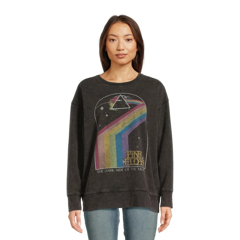 Time and Tru Women's Pink Floyd Graphic Band Sweatshirt | Walmart (US)