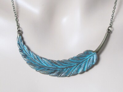 Feather Necklace Feather Jewelry Boho Chic Jewelry Leaf Necklace Leaf Jewelry Bo | eBay US