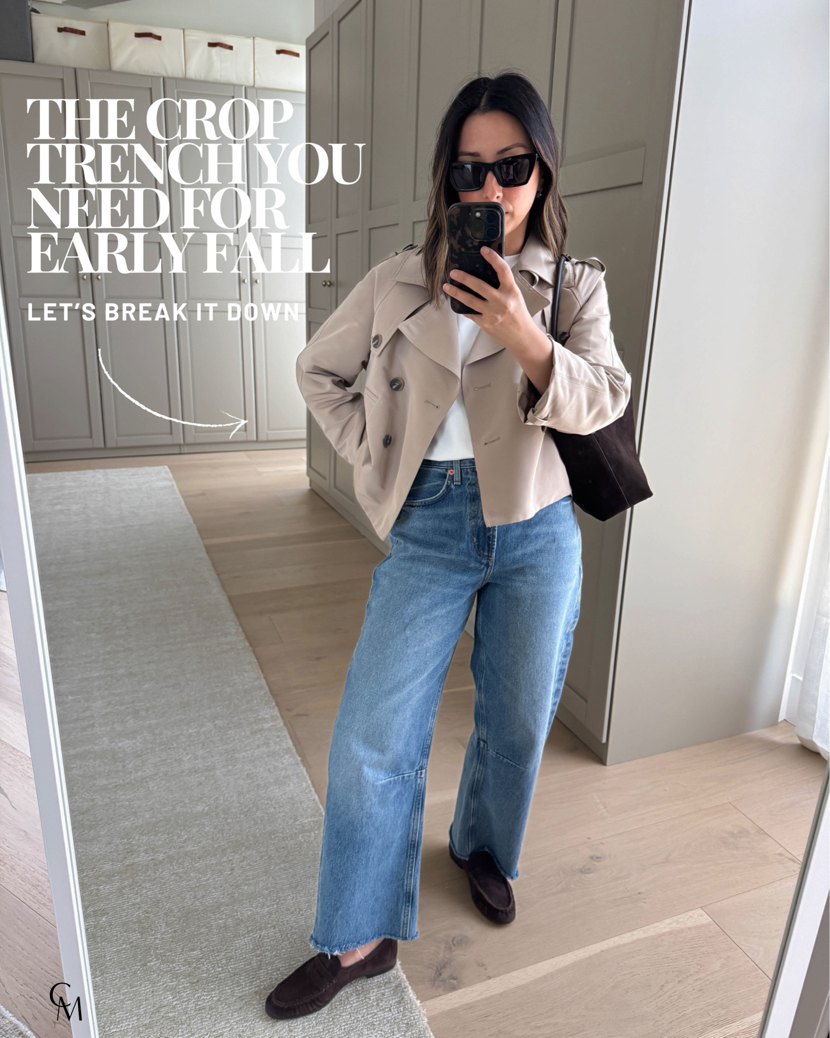 The best crop trench fully stocked! Out of all the crop trenches I’ve tried, this is the best. Petite-friendly. Sleeves run long, but I tuck them under. Drape is really good. 

Steve Madden trench xs 
Aritzia tee medium 
Citizens of Humanity Miro jeans 24 - cut hems 
Sam Edelman loafers 5 - linked similar
Madewell shoulder bag

#LTKootd #LTKmomlife #LTKPetite