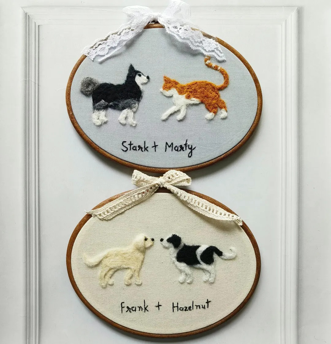 Personalized Needle Felted Dog Embroidery Hoop Art: Custom Pet Portrait - Etsy | Etsy (US)