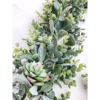 Eucalyptus Garland For Mantle, Succulent Garland, Lambs Ear Flower Table Decoration, Mantle Greenery | Etsy (US)