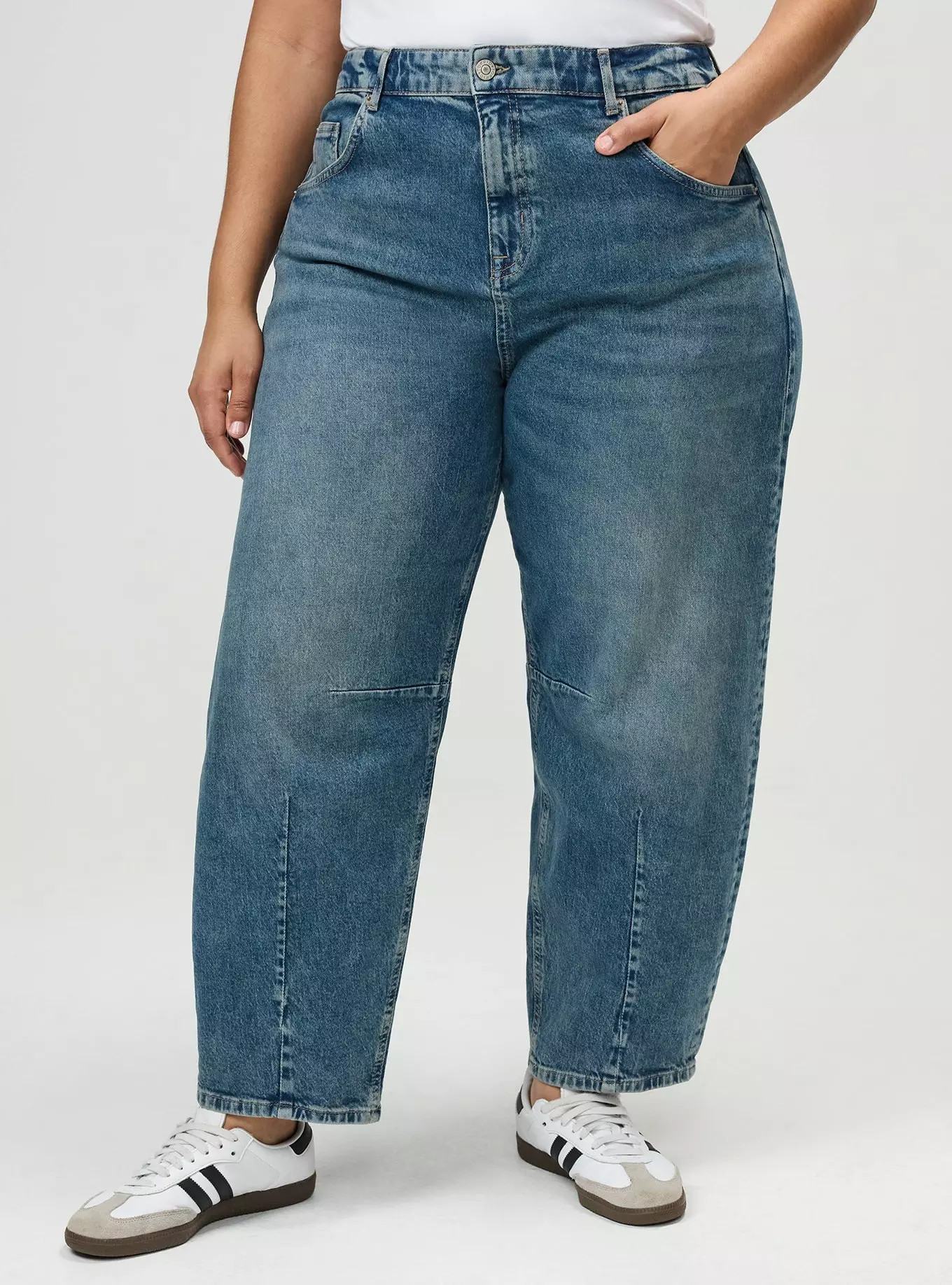 High-Rise Drapey Barrel Jean | Torrid (US & Canada)