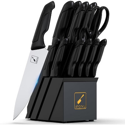 imarku Knife Block Set, Japanese High Carbon Stainless Steel Knives Set, 14-Piece Kitchen Knife Set with Block, Dishwasher Safe, Kitchen Essentials | Target