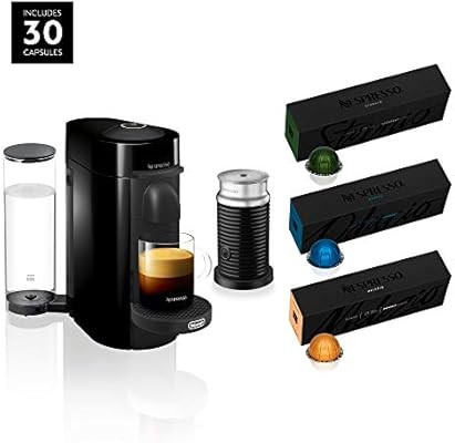 Nespresso VertuoPlus Coffee and Espresso Machine Bundle by De'Longhi with Aeroccino Milk Frother ... | Amazon (US)