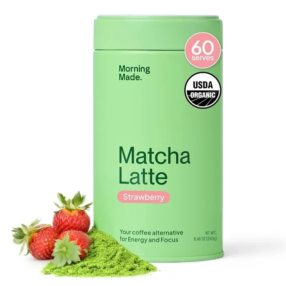 Morning Made Strawberry Flavored Ceremonial Grade Matcha Powder, 10.6oz (300g) Resealable Tin | Walmart (US)