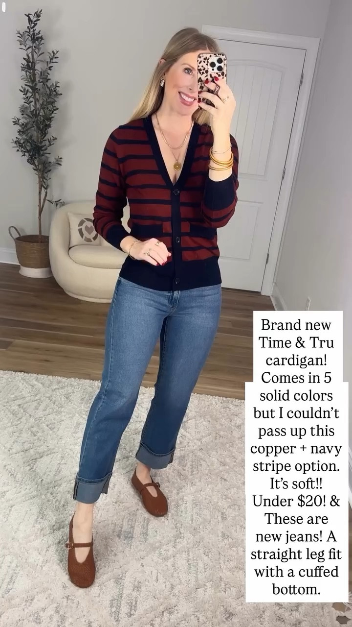 Walmart striped cardigan 

#LTKootd