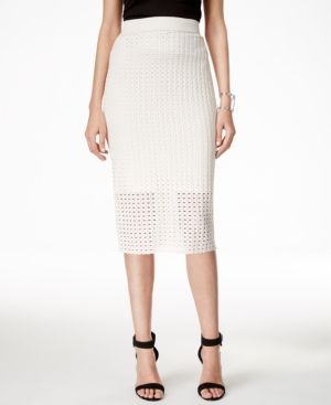 Alfani Perforated Pull-On Pencil Skirt, Only at Macy's | Macys (US)