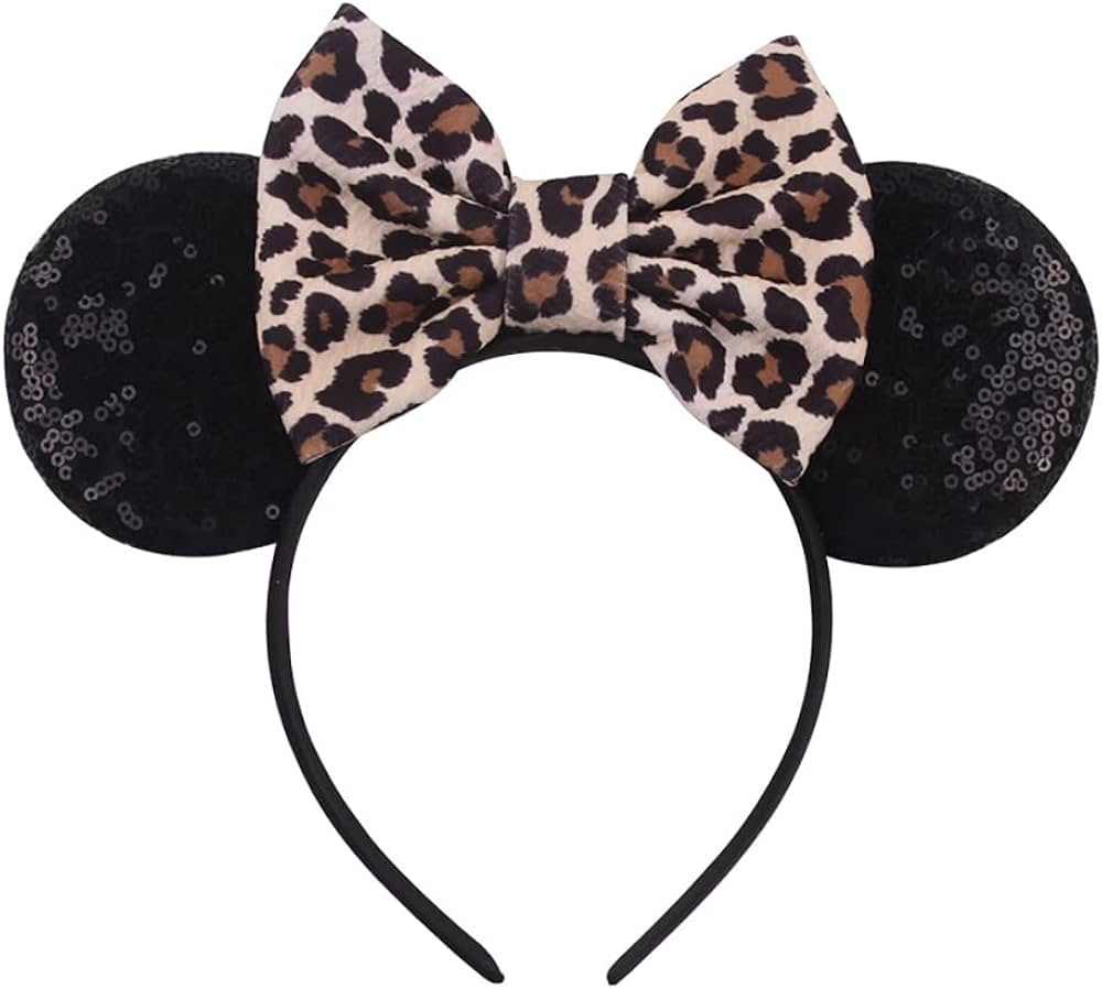 Foeran Mouse Ears Headbands Shiny Bows Mouse Ears Glitter Party Princess Decoration Cosplay Costu... | Amazon (US)