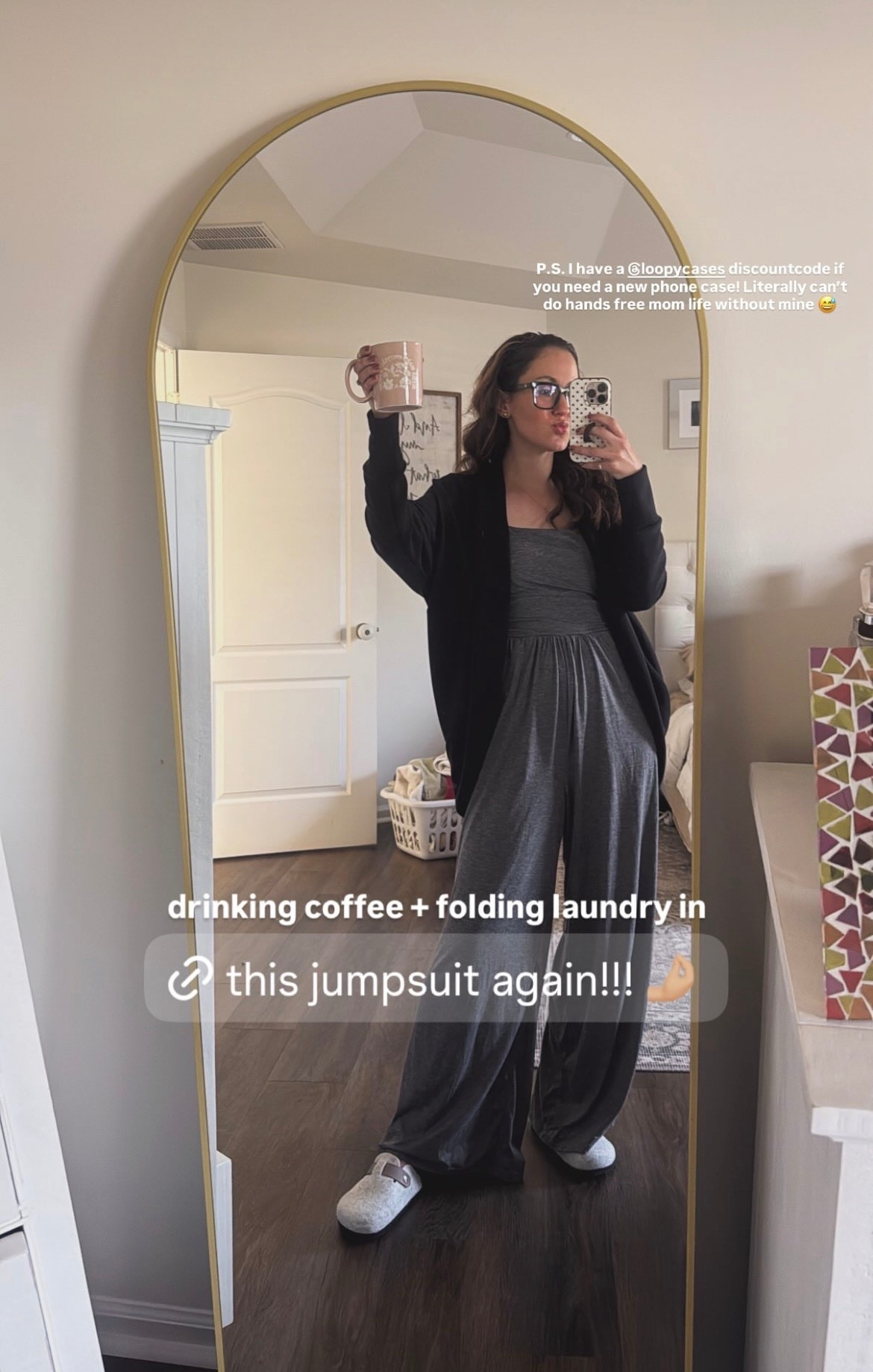 Drinking coffee + folding laundry in this comfy jumpsuit!

#LTKmomlife #LTKSeasonal #LTKootd