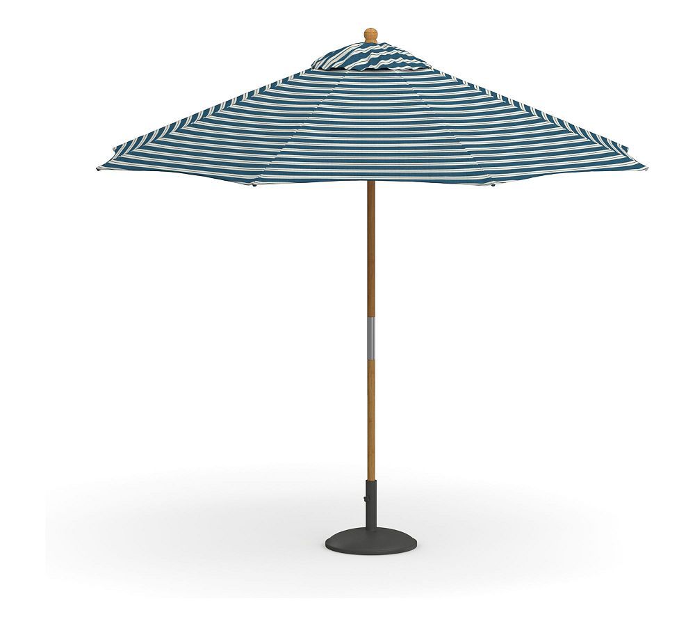 9' Round Outdoor Patio Umbrella – Teak Tilt Frame​ | Pottery Barn (US)