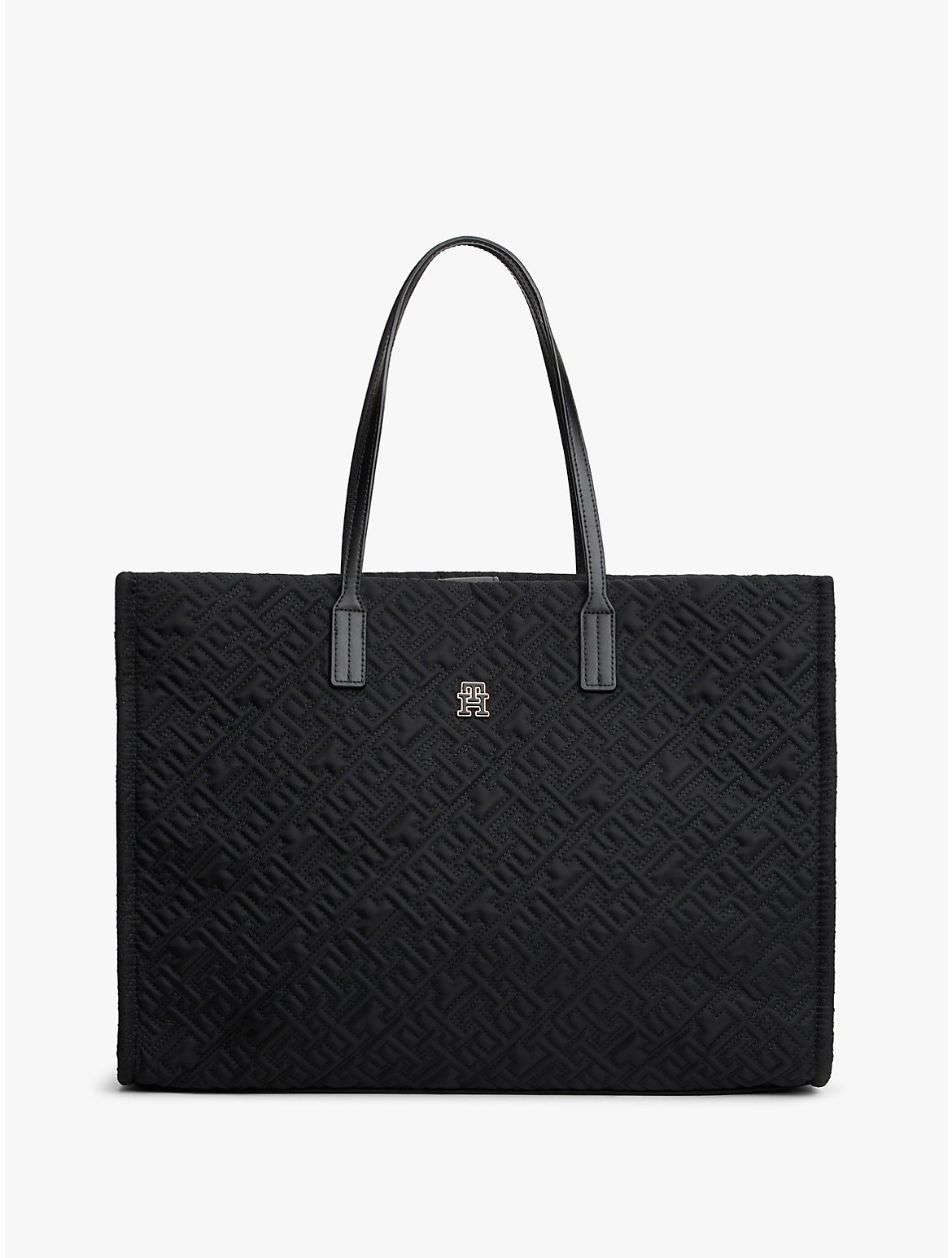 Tommy Hilfiger Women's Topstitch Monogram Nylon Tote Bag - Black | Tommy Hilfiger (US)