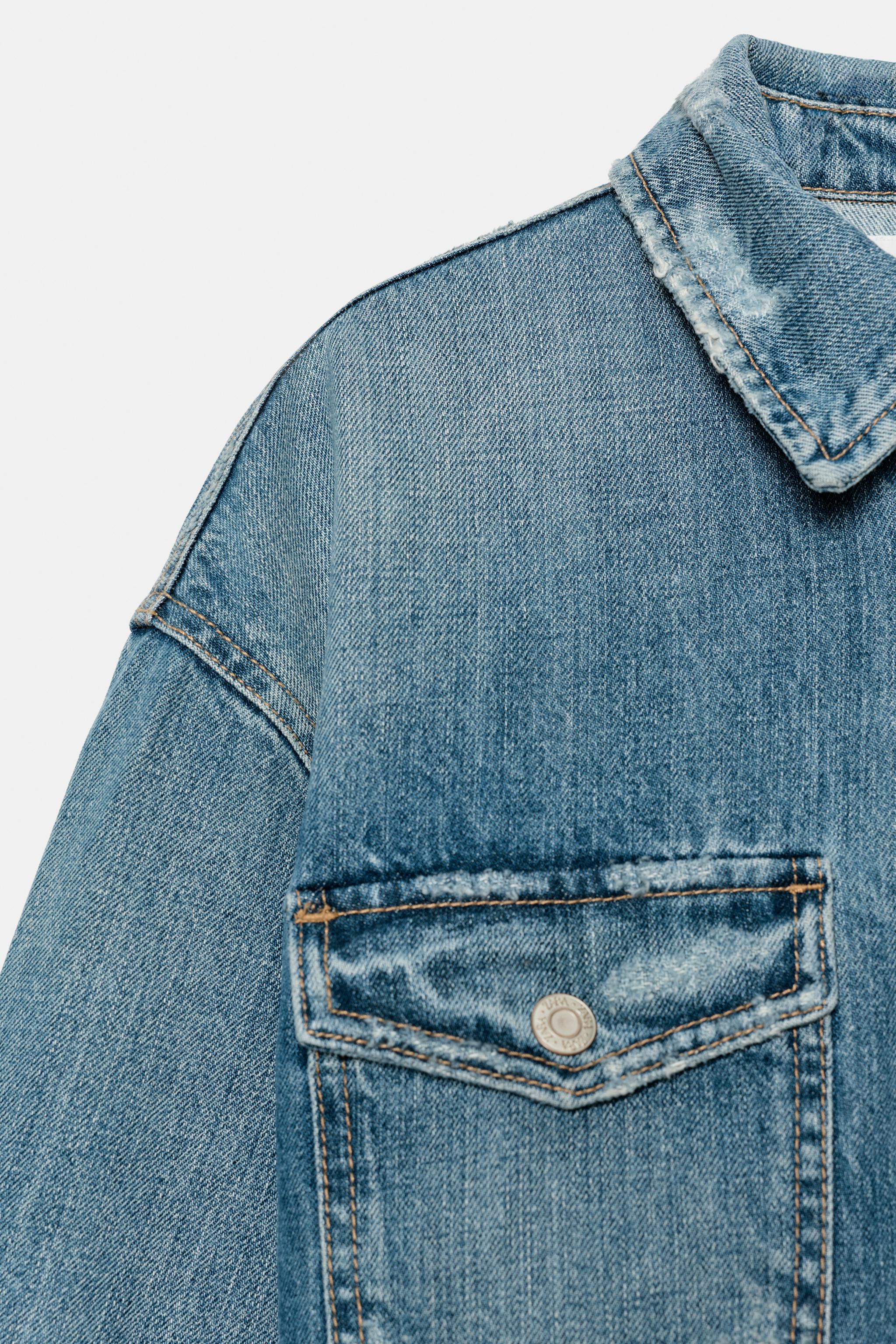 TRF CROP DENIM OVERSHIRT | Zara US