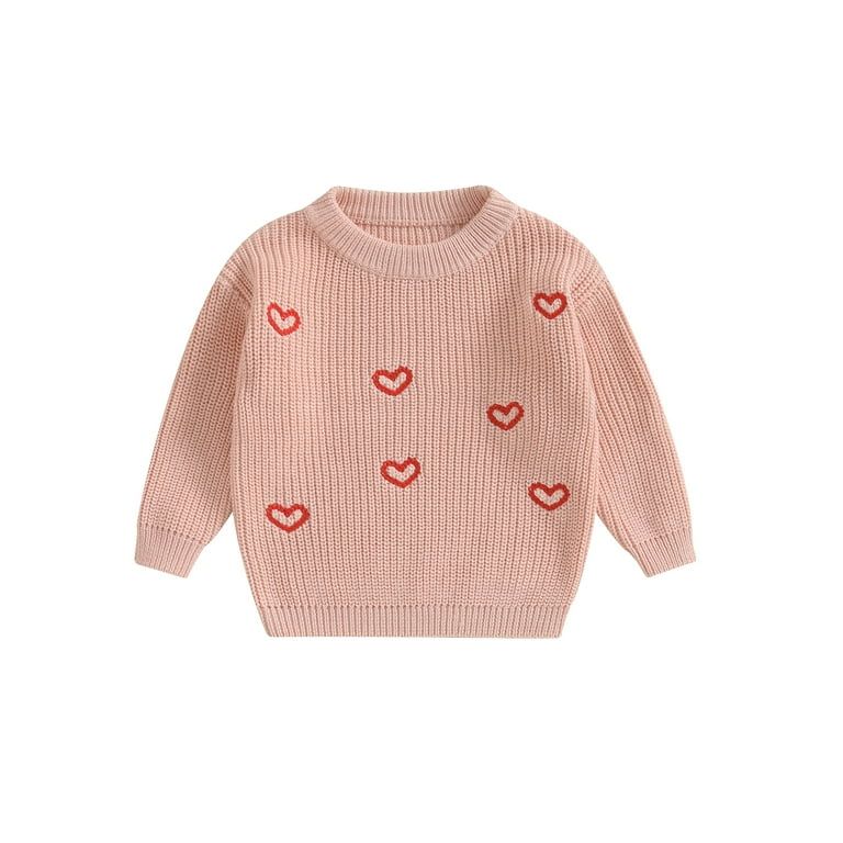 Baby Winter Sweater Toddler Valentine's Day Heart Pattern Knit Tops | Walmart (US)