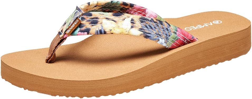 Ampeo Women's Arch Support Flip Flops Comfortable Casual Summer Beach Thong Sandals | Amazon (US)