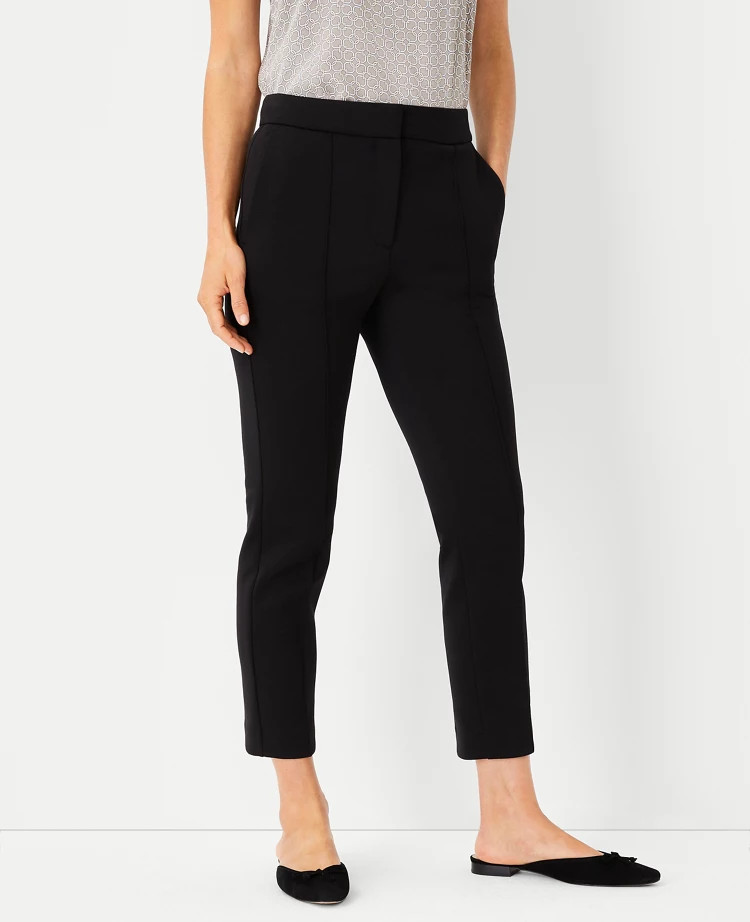 The High Waist Pintucked Ankle Pant in Double Knit | Ann Taylor (US)
