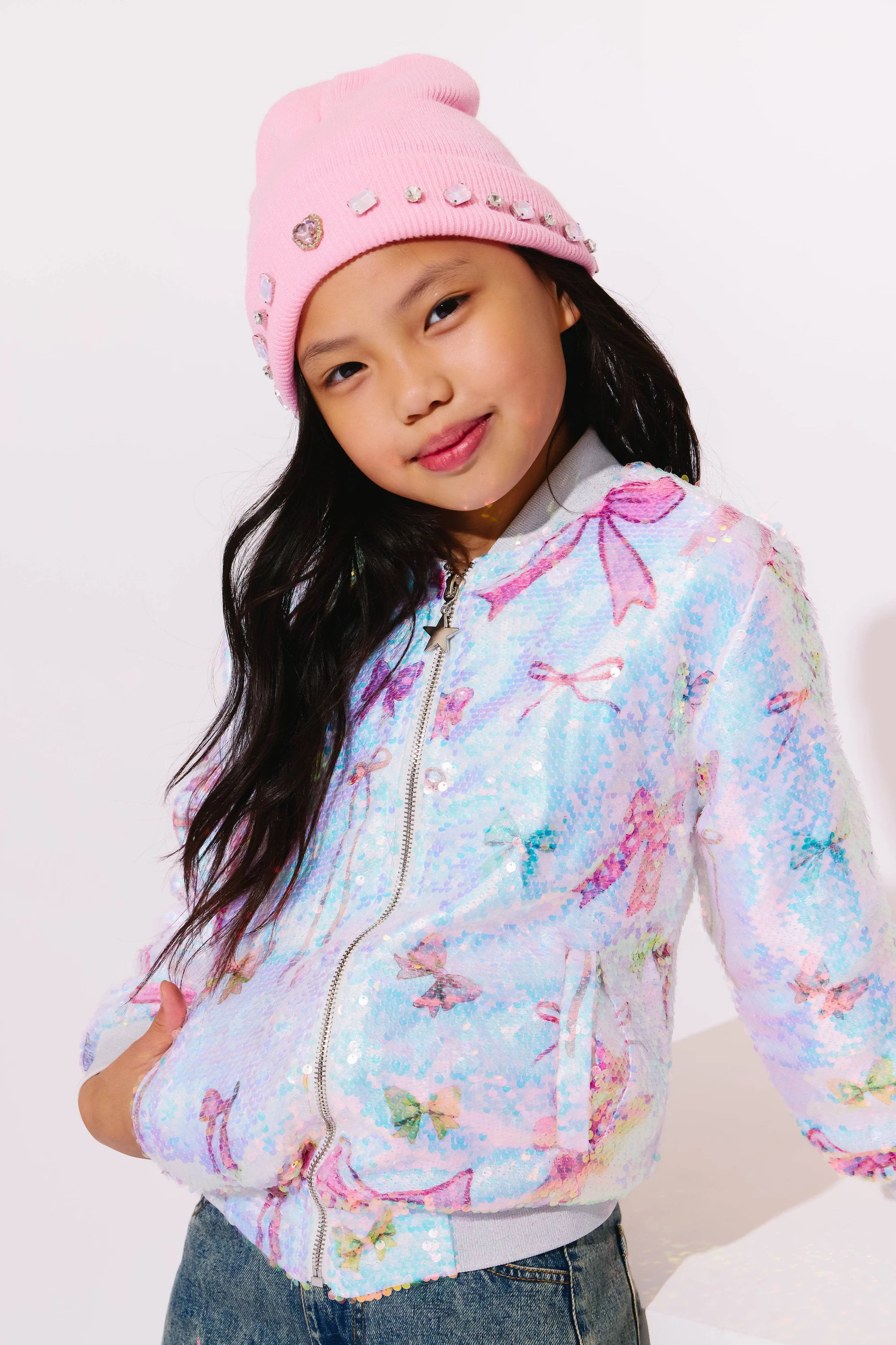 Pretty Bows Sequin Bomber    Just In | Lola + The Boys