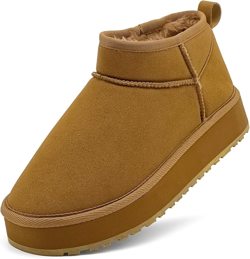 Toddler Girls Classic Ultra Mini Platform Boots, Anti-Slip Lightweight Fall Winter Ankle Snow Kid... | Amazon (US)