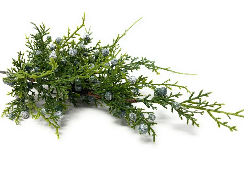 20 Faux Juniper Spray on Stem With Berries, Christmas Greenery, Winter Greenery - Etsy | Etsy (US)