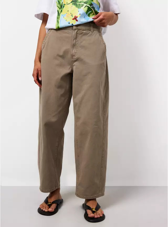 Buy Tan Twisted Seam Barrel Leg Jeans 22 | Trousers | Tu | Tu Clothing
