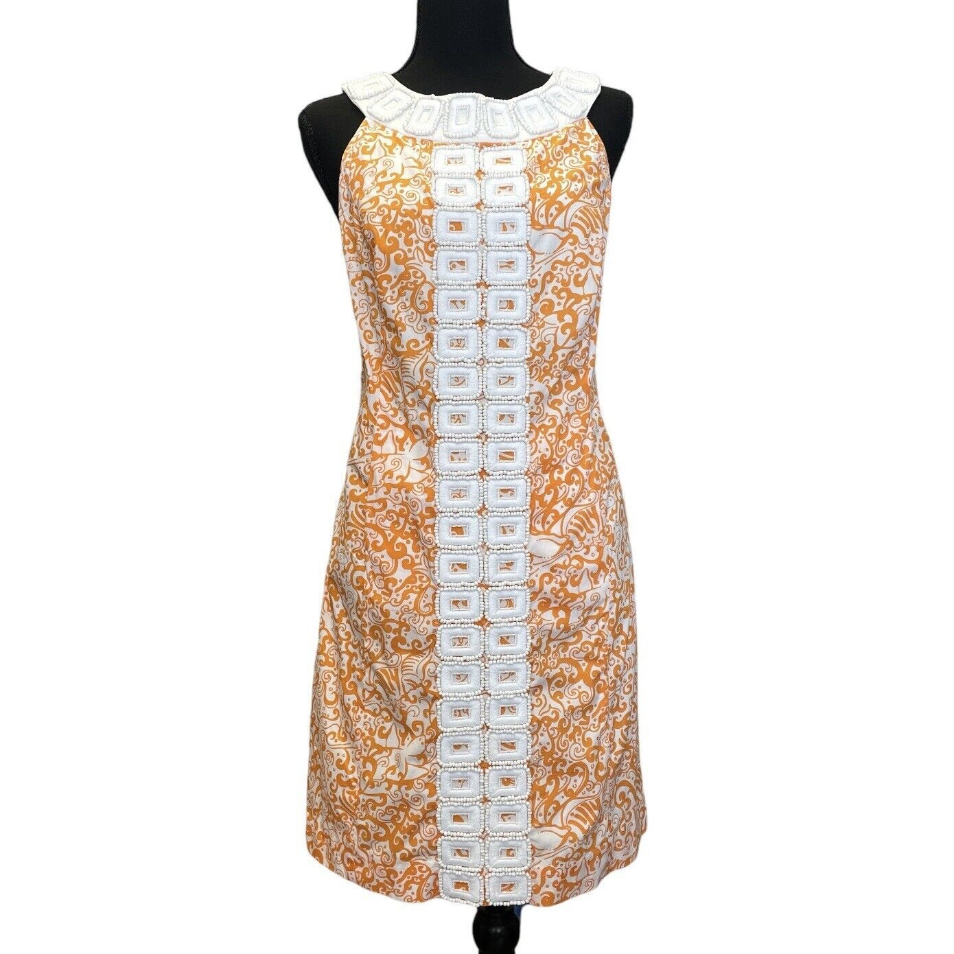 LILLY PULITZER Jubilee by Angie Harmon Orange Embroidered Beaded Mini Dress Sz 4  | eBay | eBay US