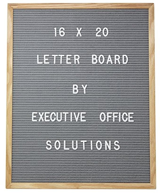 16 X 20 Changeable Letter Board - Gray Felt with Solid Oak Frame, Wall Mount, Canvas Bag, and 290 Ch | Amazon (US)
