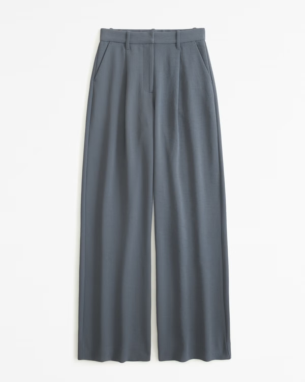 A&F Harper Tailored Premium Crepe Pant | Abercrombie & Fitch (US)