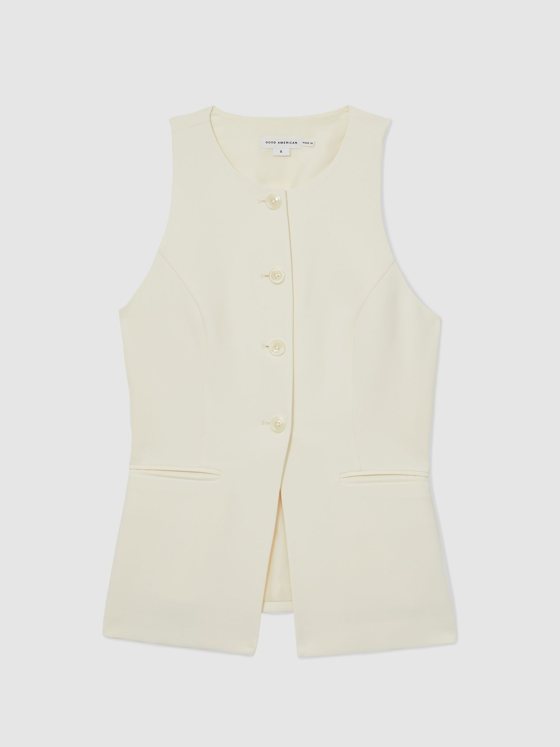 Reiss Good American Tailored Vest in Cream | REISS | Reiss US