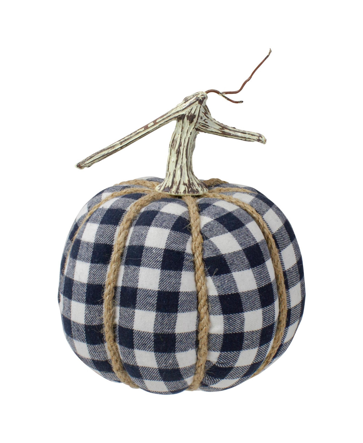 Plaid Fall Harvest Tabletop Pumpkin - Blue | Macy's