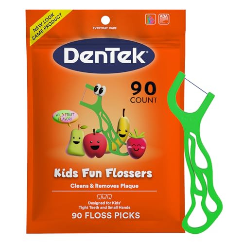 DenTek Fun Flossers – Kids Floss Picks with Wild Fruit Flavor, 90 Count | Amazon (US)